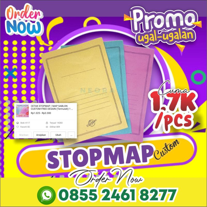CETAK STOPMAP / MAP FREE DESAIN CUSTOM TERMURAH
