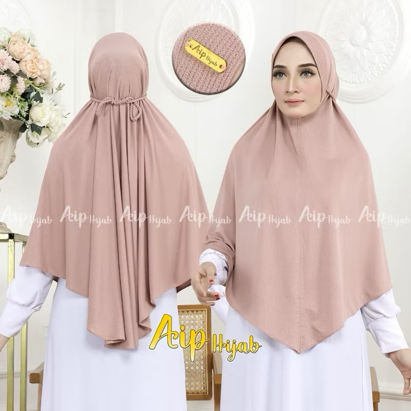 HIJAB INSTAN JUMBO PREMIUM BAHAN KULIT JERUK AIP