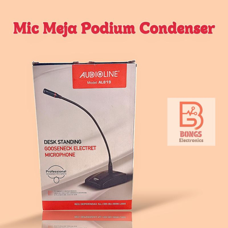 Mic Meja Podium Gooseneck Condenser Audioline AL-819