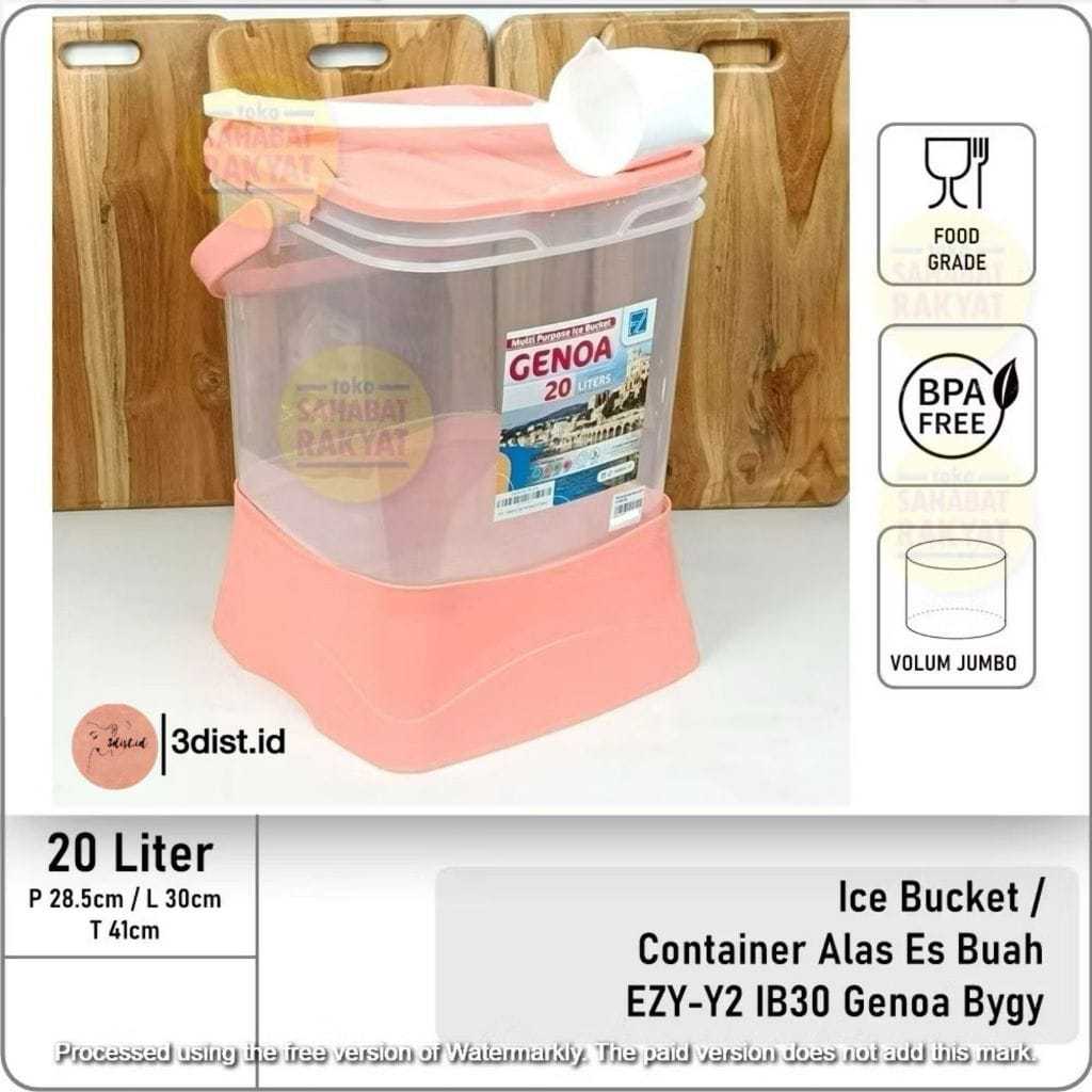 Ice Bucket Toples Container Es Kelapa Es Buah Genoa Ezy-Y2 IB30 20L / Toples Es Buah
