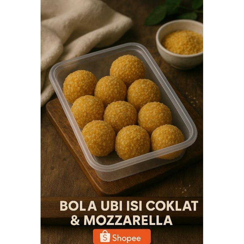 Bola Ubi isi Coklat & Mozarella 10 pcs