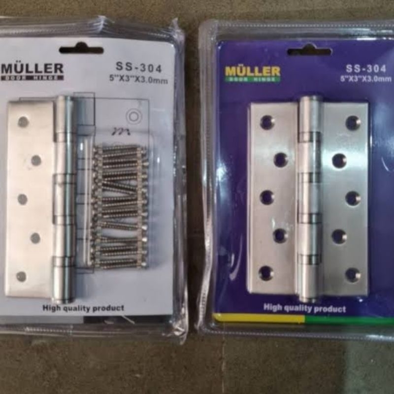 MULLER - Engsel Pintu 5 inch | Pintu Rumah Kamar Kayu Stainless