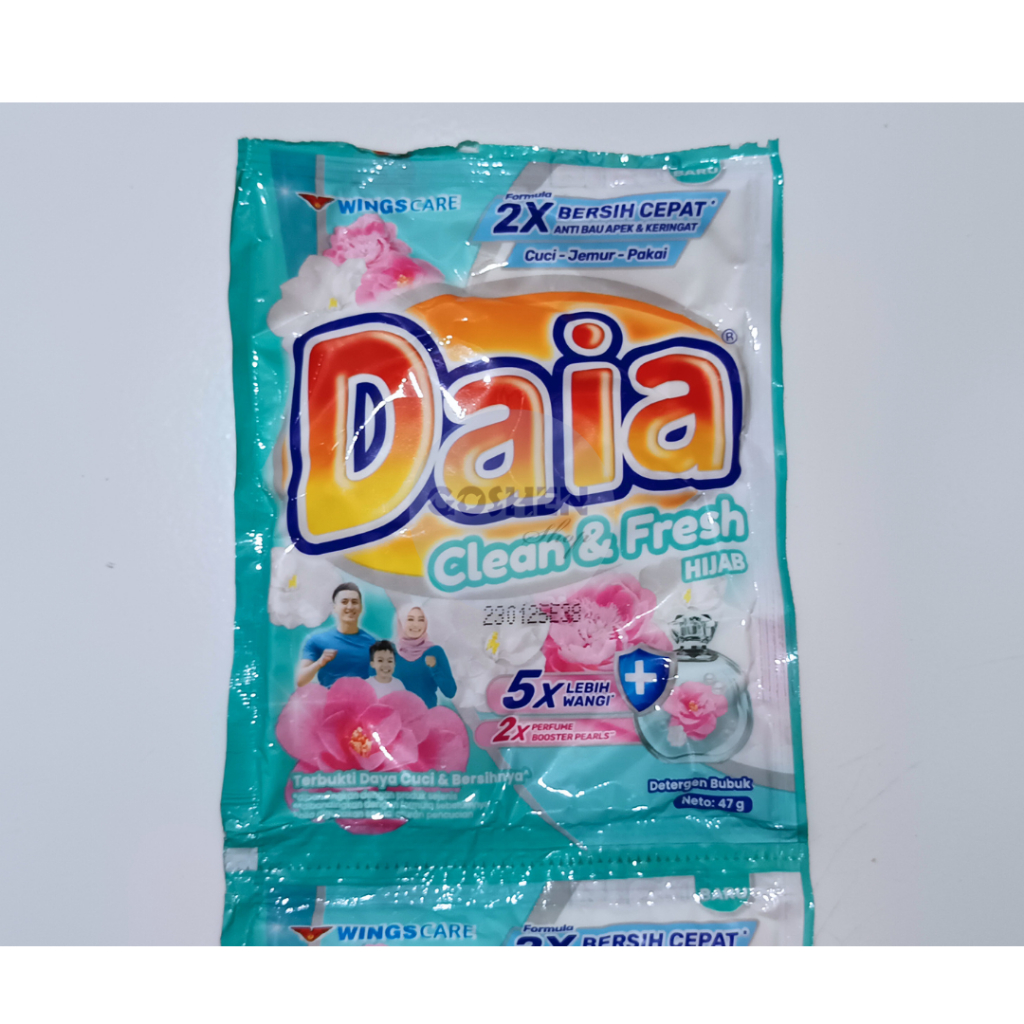 DAIA Clean & Fresh Hijab Renceng Deterjen Bubuk 47 gr Isi 6 Sachet Per Renteng Detergen Powder
