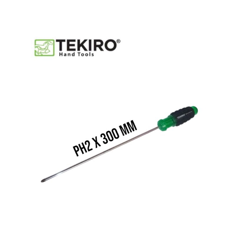 Tekiro Obeng gagang karet plus (+) ph2x300mm, Obeng plus (+),Obeng Tekiro