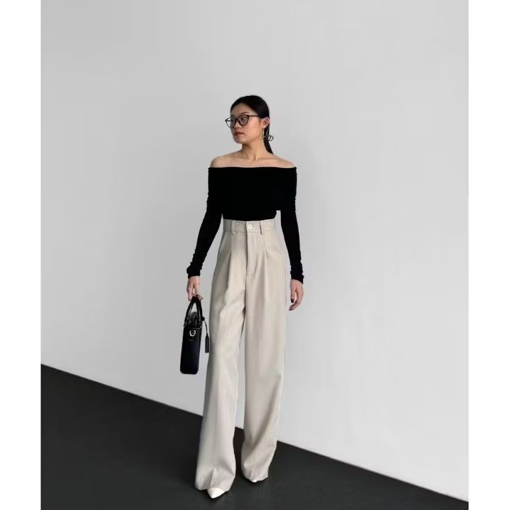 Nikmati Produk Ini Viona Pants - Celana Panjang Wanita Highwaist - Losee Pants Celana Kulot Anti