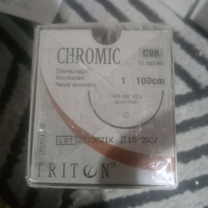Benang T Chromic 1 Blunt Point C98