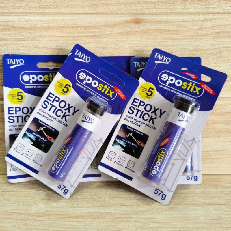 Taiyo Epostix Epoxy Stick Lem Dodol Penambal Perekat Serbaguna Lem Dempul Anti Bocor Lem Porting Lem