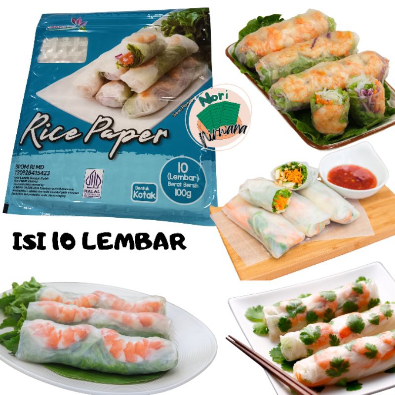 

(HALAL) RICE PAPER Bentuk Kotak / Banh Trang High Quality Rice Paper 22cm / Kulit Lumpia Vietnam