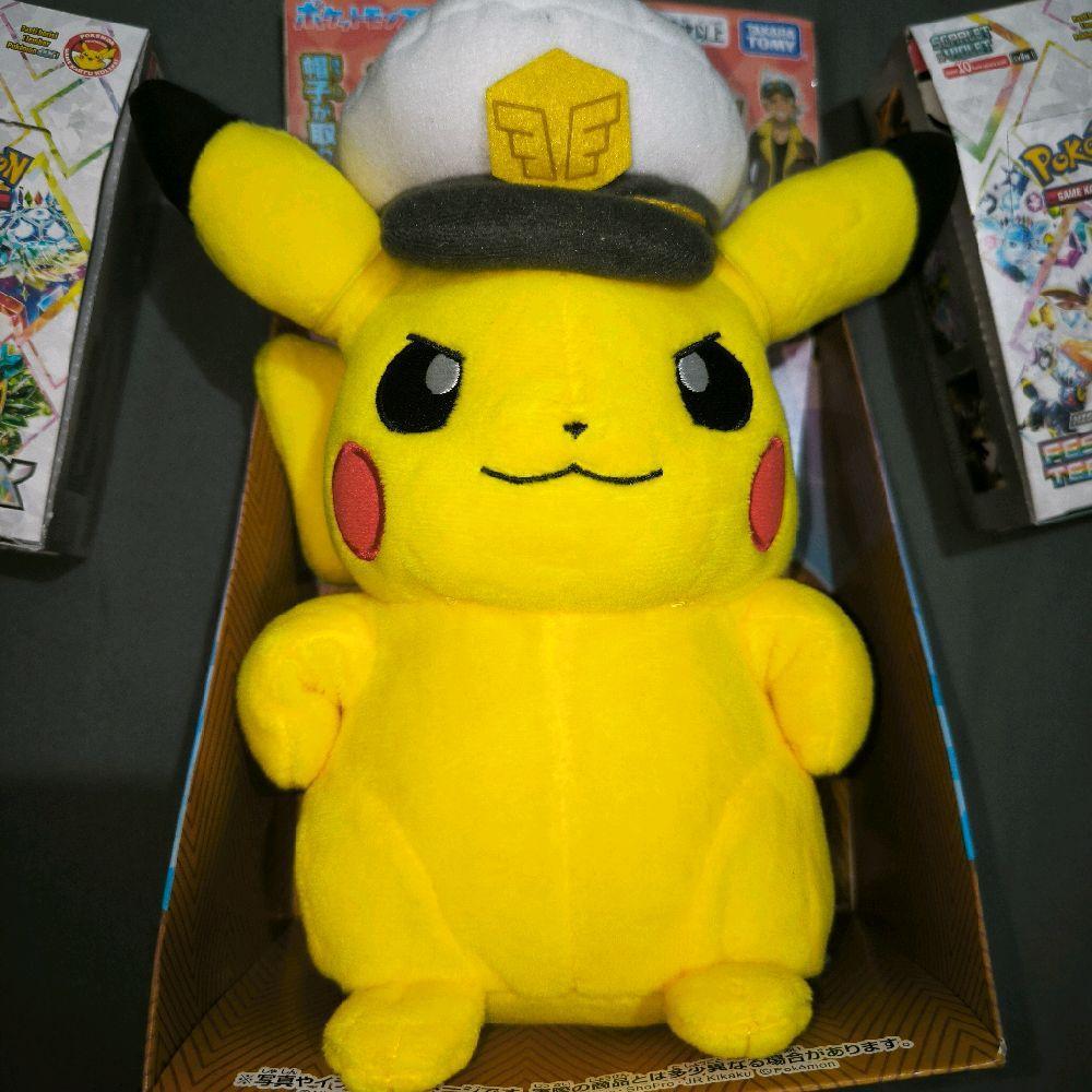 Captain Pikachu Stuffed Plush 8.6" Pokemon Takara Tomy | Boneka Pikachu Pokemon