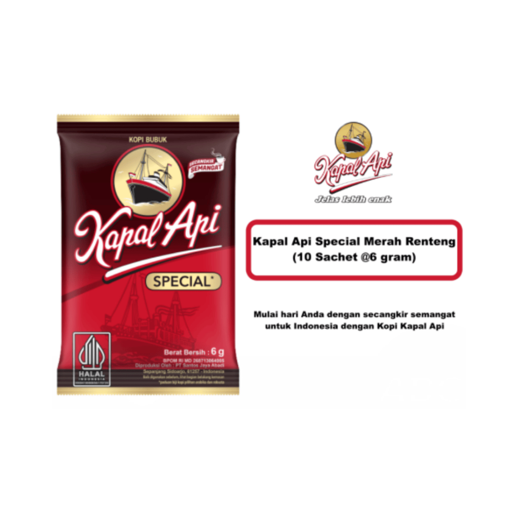 

Kapal Api Special Merah Renteng Kecil (10 Sachet @6gr ) GROSIR
