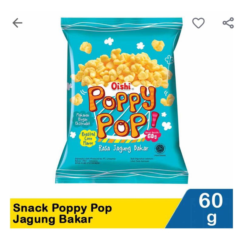 

Poppy pop snack jagung bakar 60G