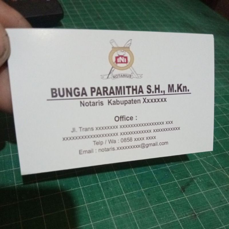 

kartu nama notaris