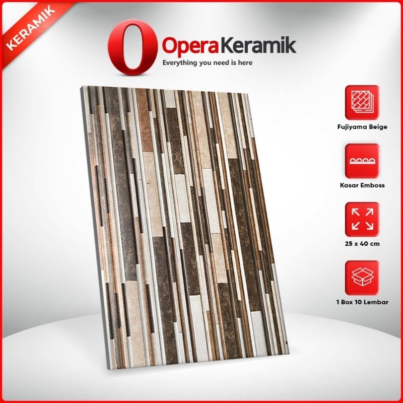 Keramik Dinding Kasar 25x40 Fujiyama Beige