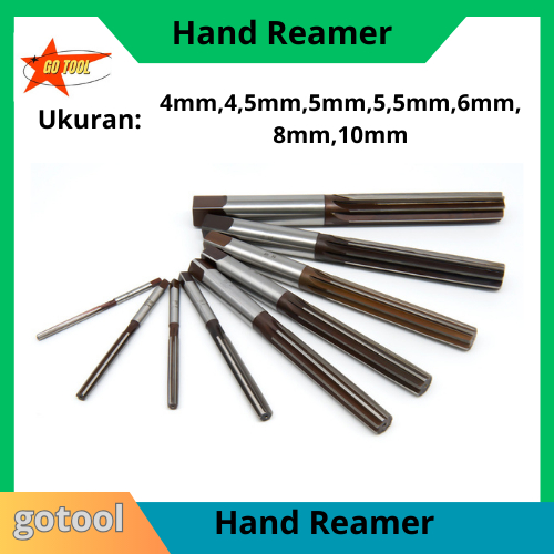 Straight Hand Reamer 4mm 4,5mm 5mm 5,5mm 6mm 8mm 10mm HSS Bor Reamer Besi