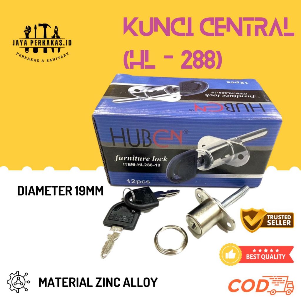 KUNCI LACI / KUNCI LACI CENTRAL / KUNCI SILINDER SENTRAL HUBEN HL 288