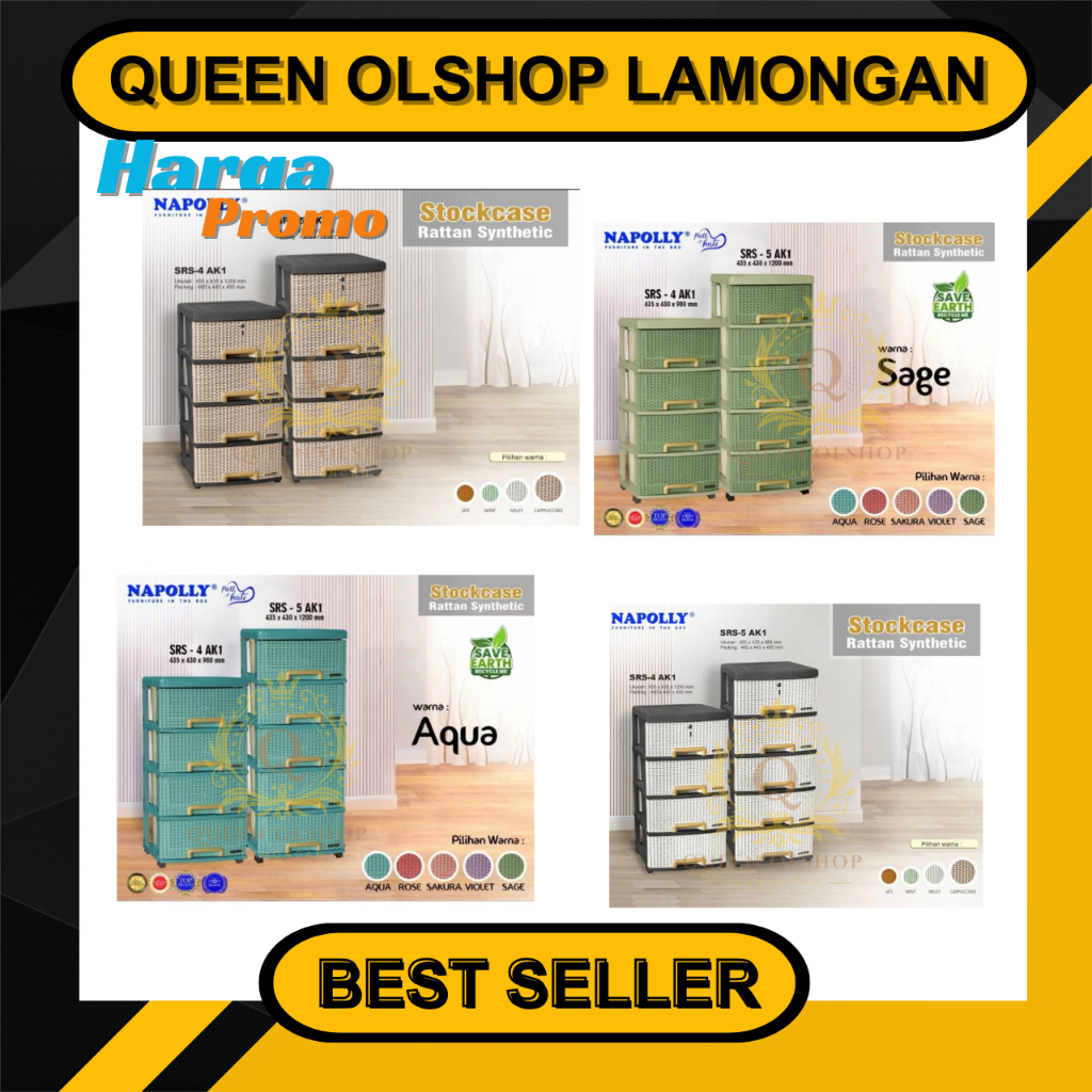 Lemari Rak Plastik Napolly SRS 4 / 5 AK1
