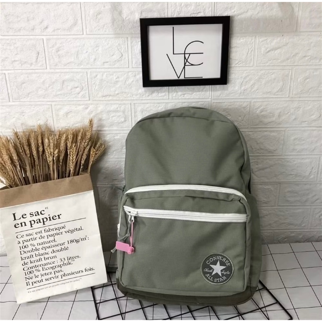 TAS RANSEL CONVERSE ALL STAR ORIGINAL GREEN BACKPACK / TAS RANSEL PRIA WANITA / TAS RANSEL BARCODE F