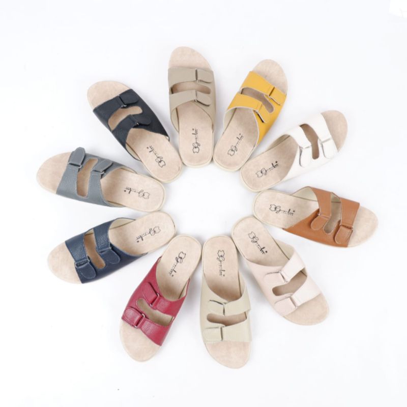 GENUINE LEATHER - PUTRI SC Series Sandal Flat Wanita Kulit Asli