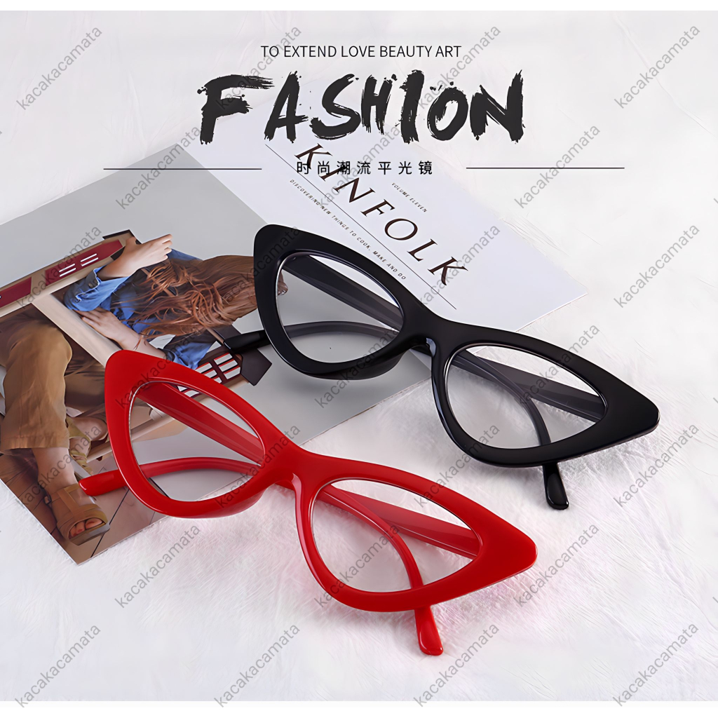 Frame Kacamata wanita branded cateye KKCCatty