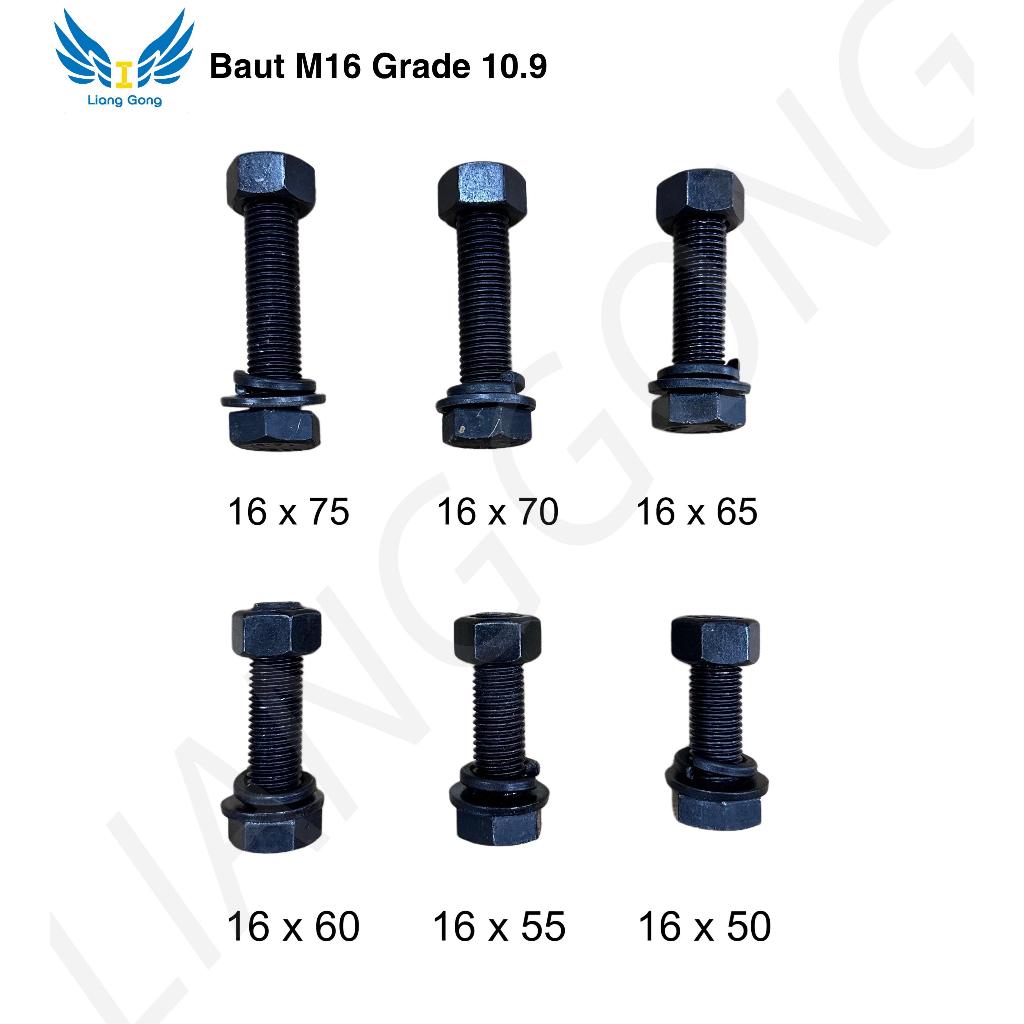 Baut M16 Baja | Grade 10.9 | Baut + Mur