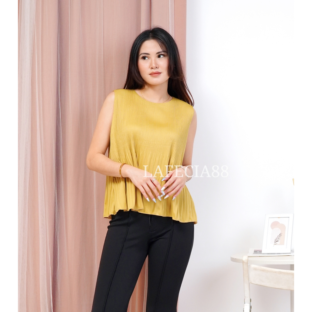 Atasan Plisket Lidi Cabang / Tanktop Plisket / Baju Plisket