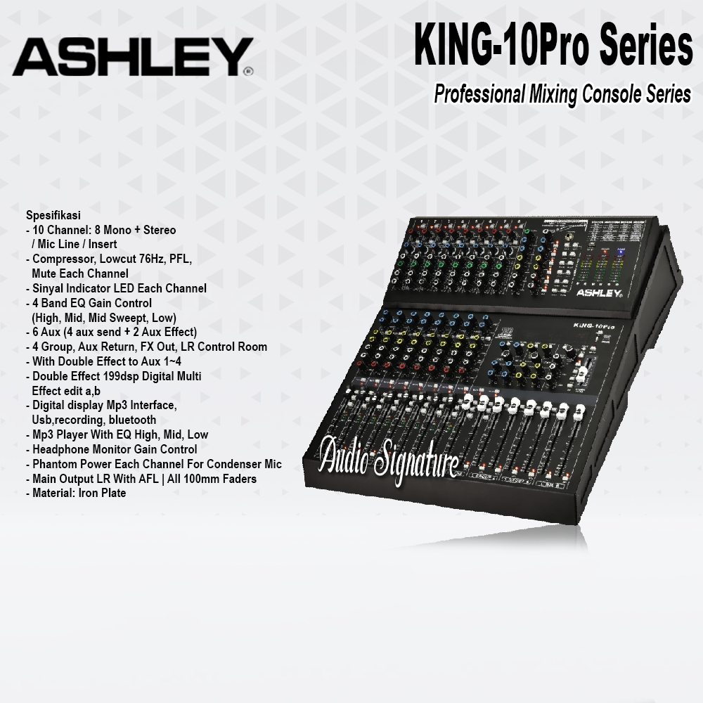 Mixer 10 Channel ASHLEY KING 10 PRO | KING10PRO | KING 10PRO Original Plus Hardcase