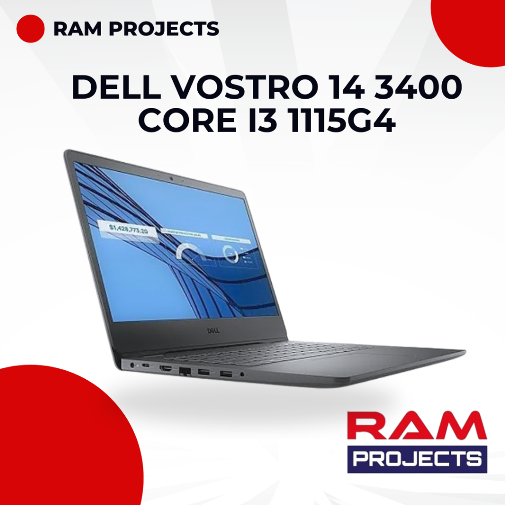 DELL Vostro 14 3400 Core i3 1115G4 Memori 4 GB HDD 1 TB Win 10 + OHS