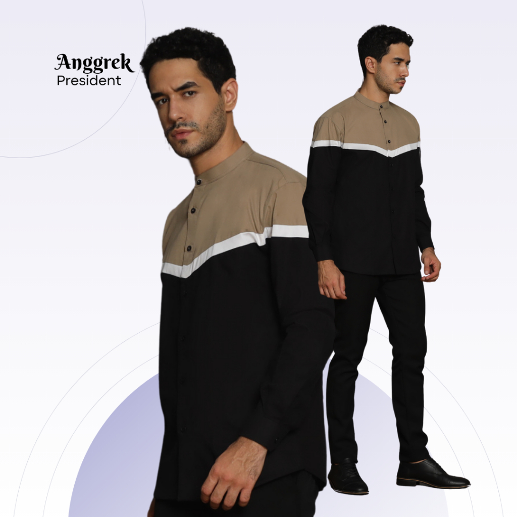 Anggrek President -  Baju Koko Pria Lengan Panjang Premium Motif Motif Busana Muslim