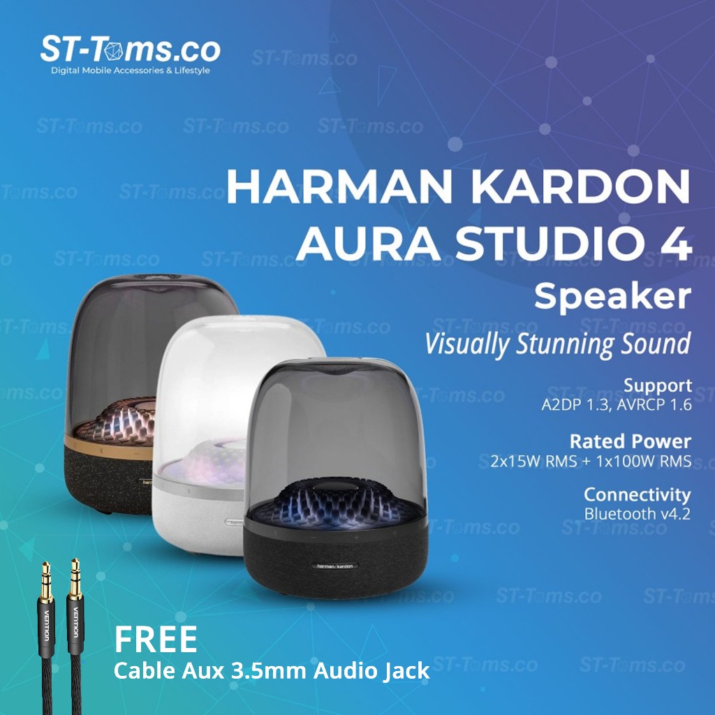 Harman Kardon Aura Studio 4 - Bluetooth Home Speaker 5 Diamond-Effect Lighting Themes
