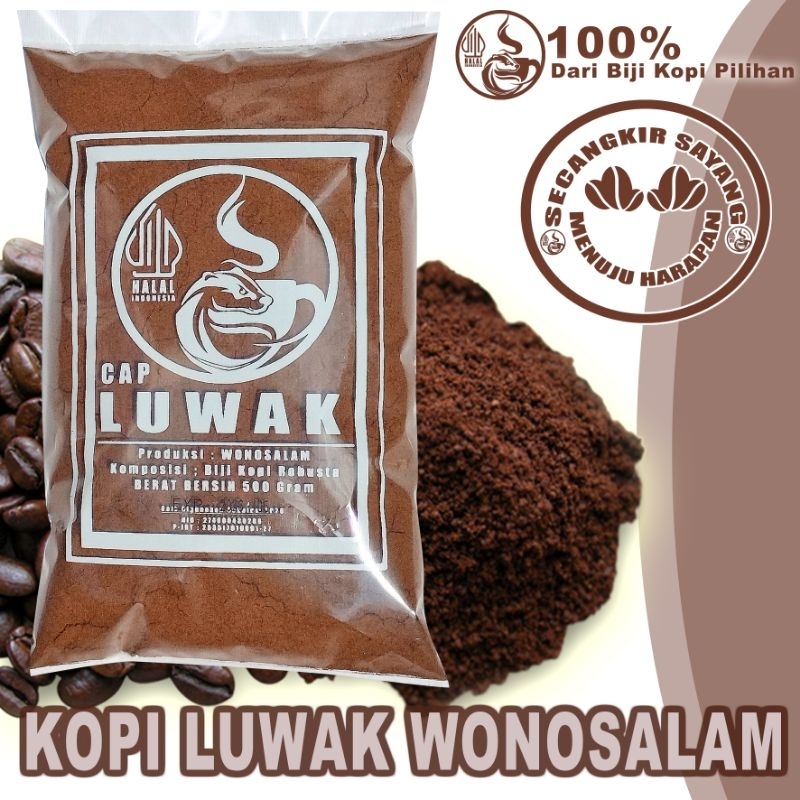 

Kopi Luwak Wonosalam - Kopi Bubuk Murni (Murah Nikmat) - 500 Gram -Kopi Giras / Kopi Bubuk Giras