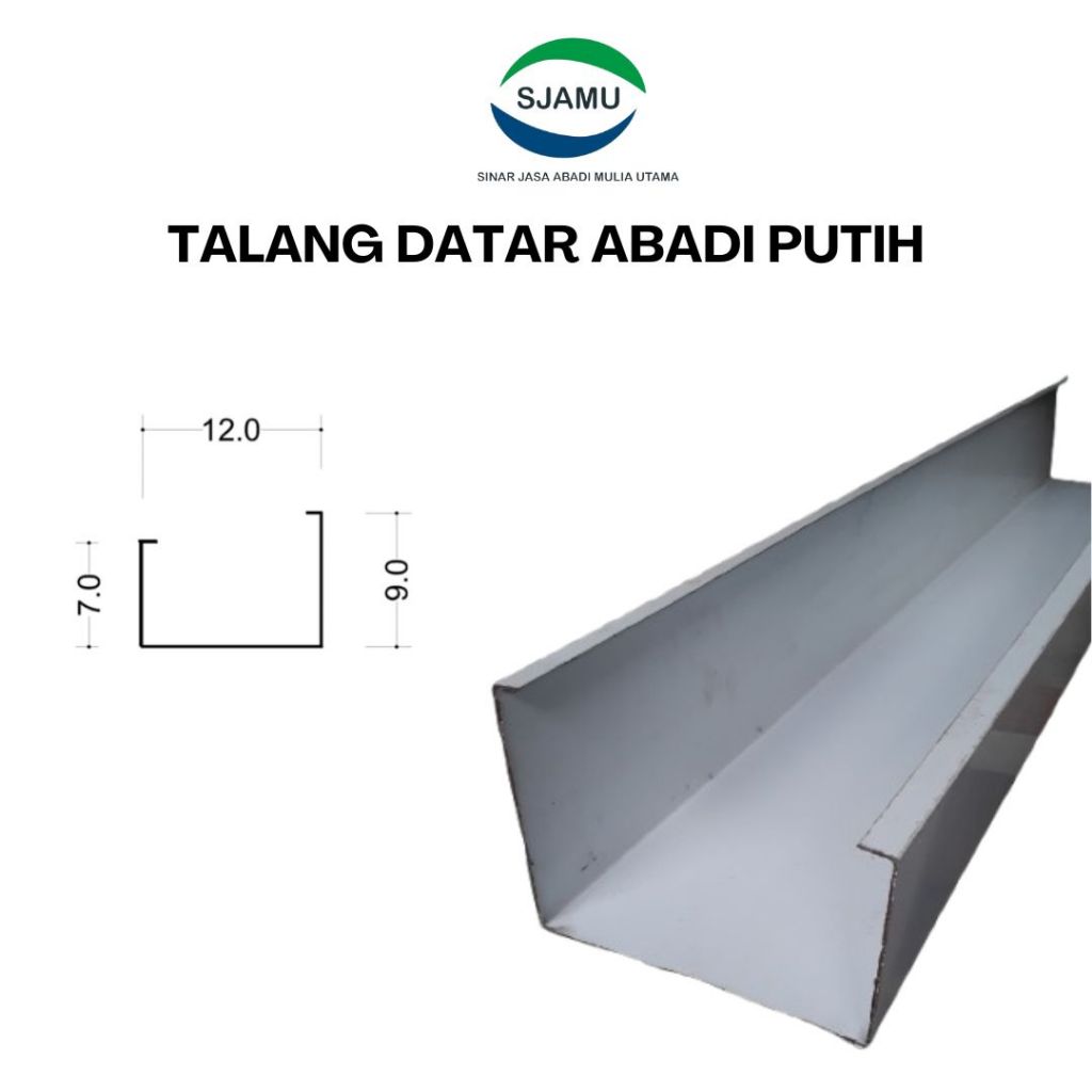 Talang Air Rumah (SJAMU Talang Metal) Talang Datar Abadi Putih