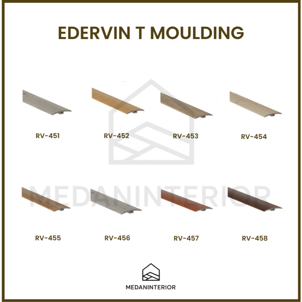 T-Moulding LVT Edervin - Lis Siku L Tangga PVC/Lis Parkit Lantai Laminate Flooring