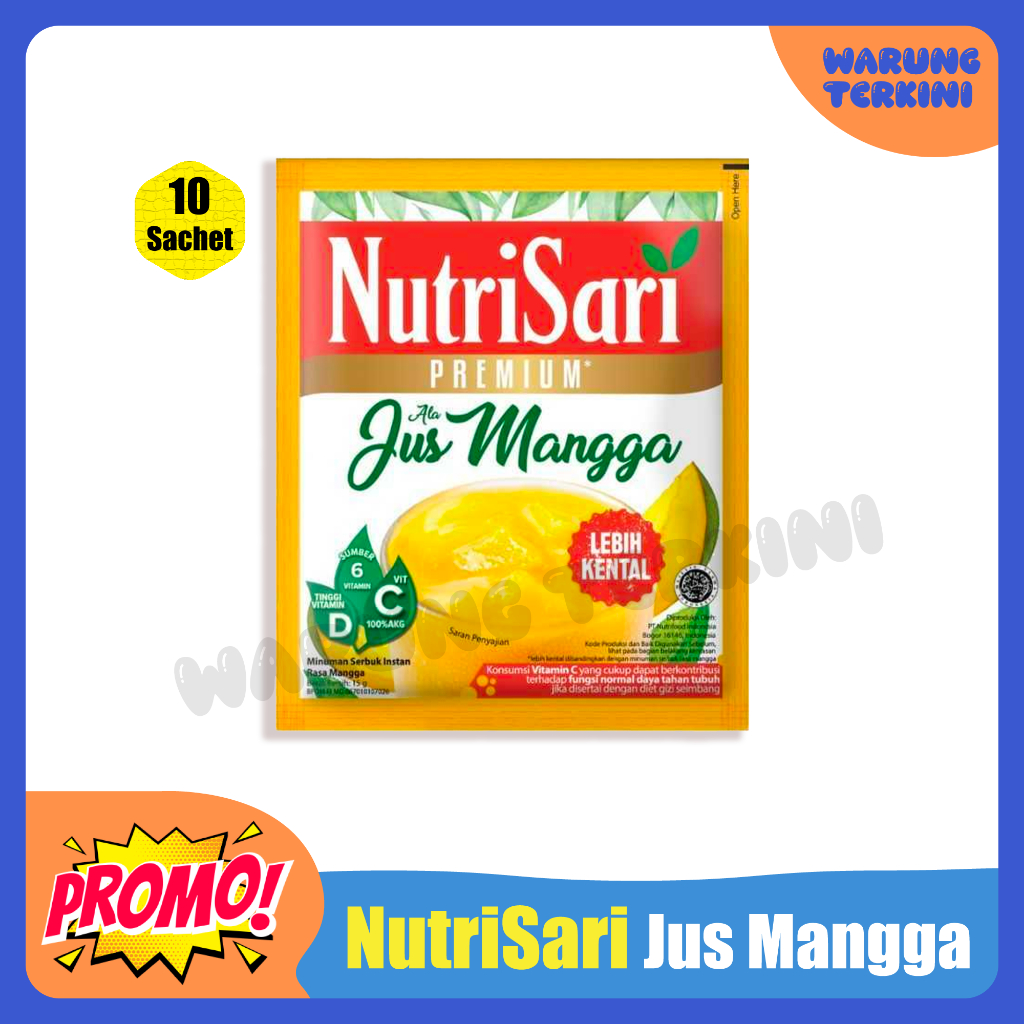 

Nutrisari PREMIUM Jus Mangga 1 Renceng 15gr | Lebih Kental