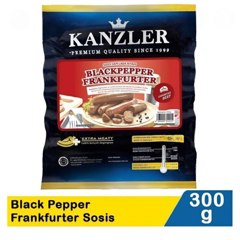 

Kanzler Sosis Black Pepper Frankfurter 300G