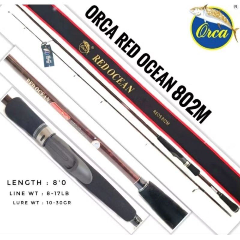 Joran orca red ocean 802m dan 802 m plus fuji