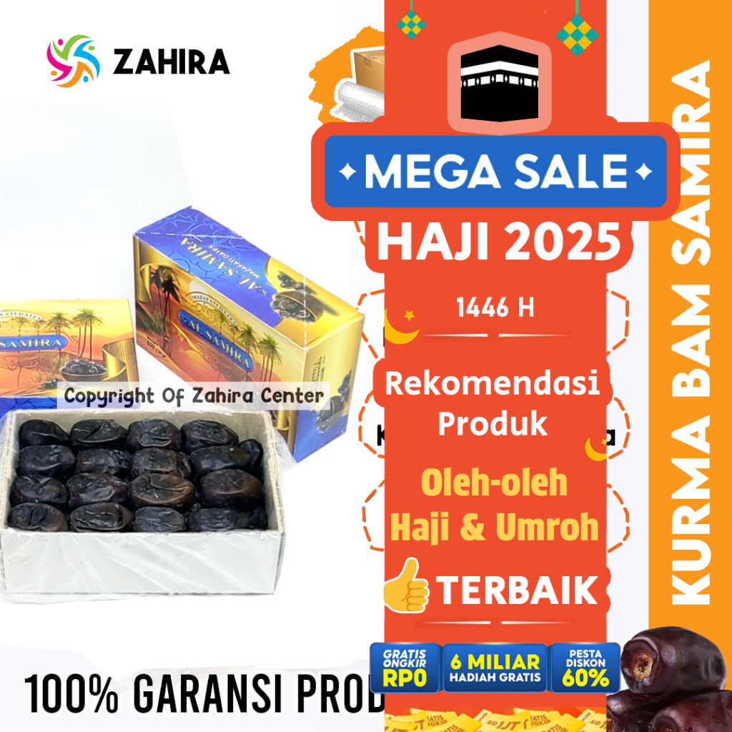 

KURMA BAM SAMIRA Kualitas Premium Daging Enak & Empuk Cocok Untuk Souvenir Oleh Oleh Haji Umroh