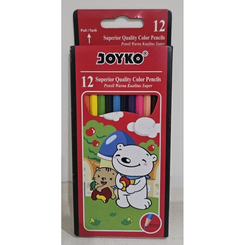 

JOYKO 12 SEPERIOR QUALITY COLOR PENCILS NEW / PENSIL WARNA KUALITAS SUPER