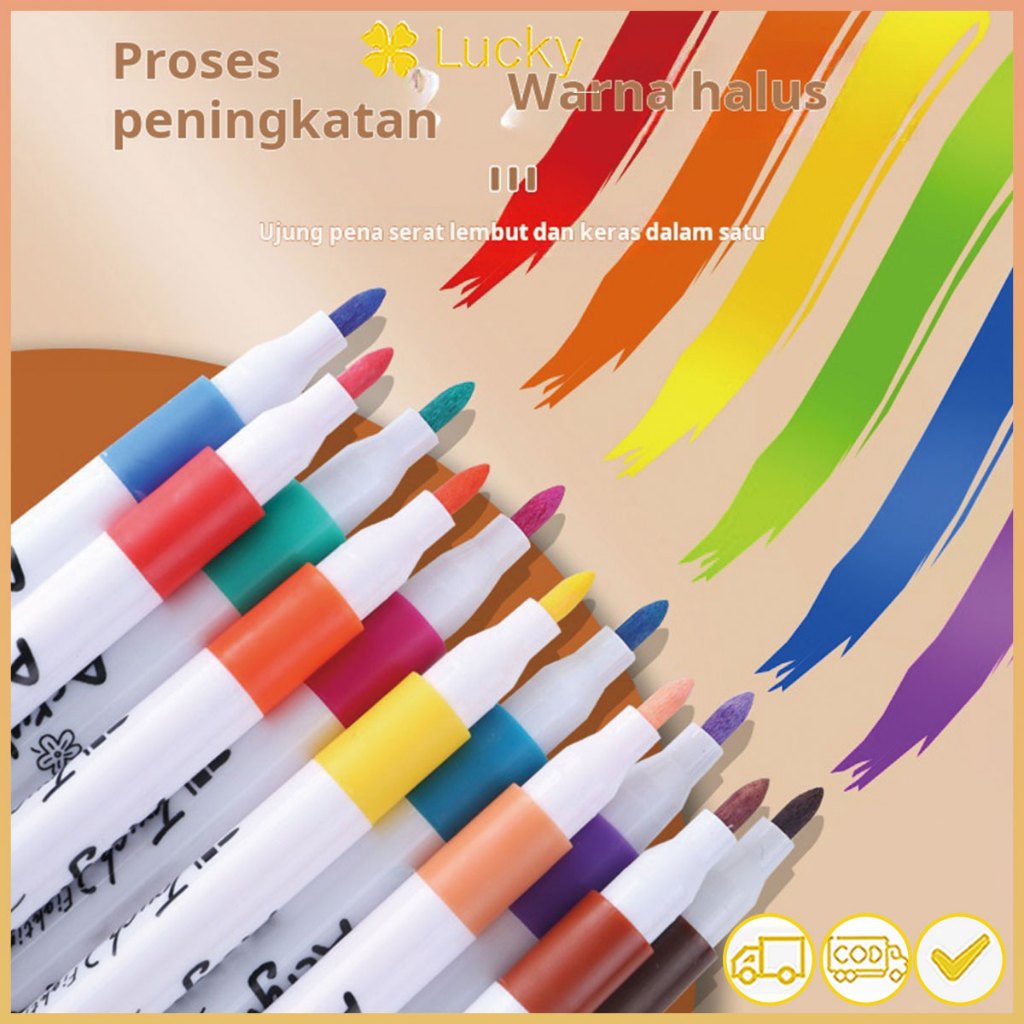 

Spidol akrilik berbasis air untuk anak-anak, spidol akrilik seni lukis grafiti yang dapat dicuci dan tidak transparan untuk pelajar