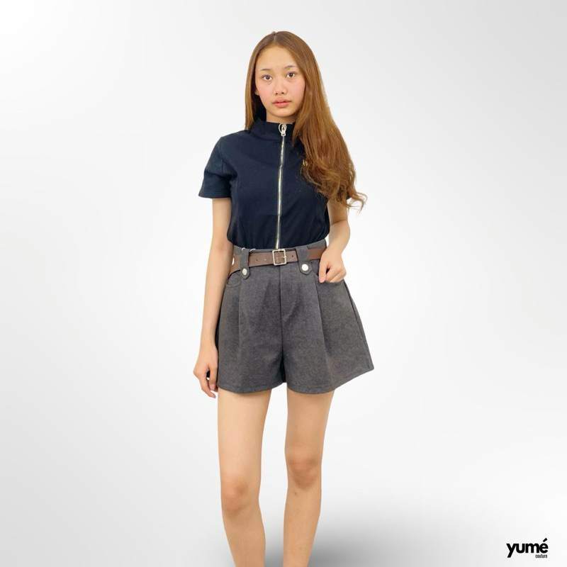 YUME Short Pants Cotton Middle Pleated