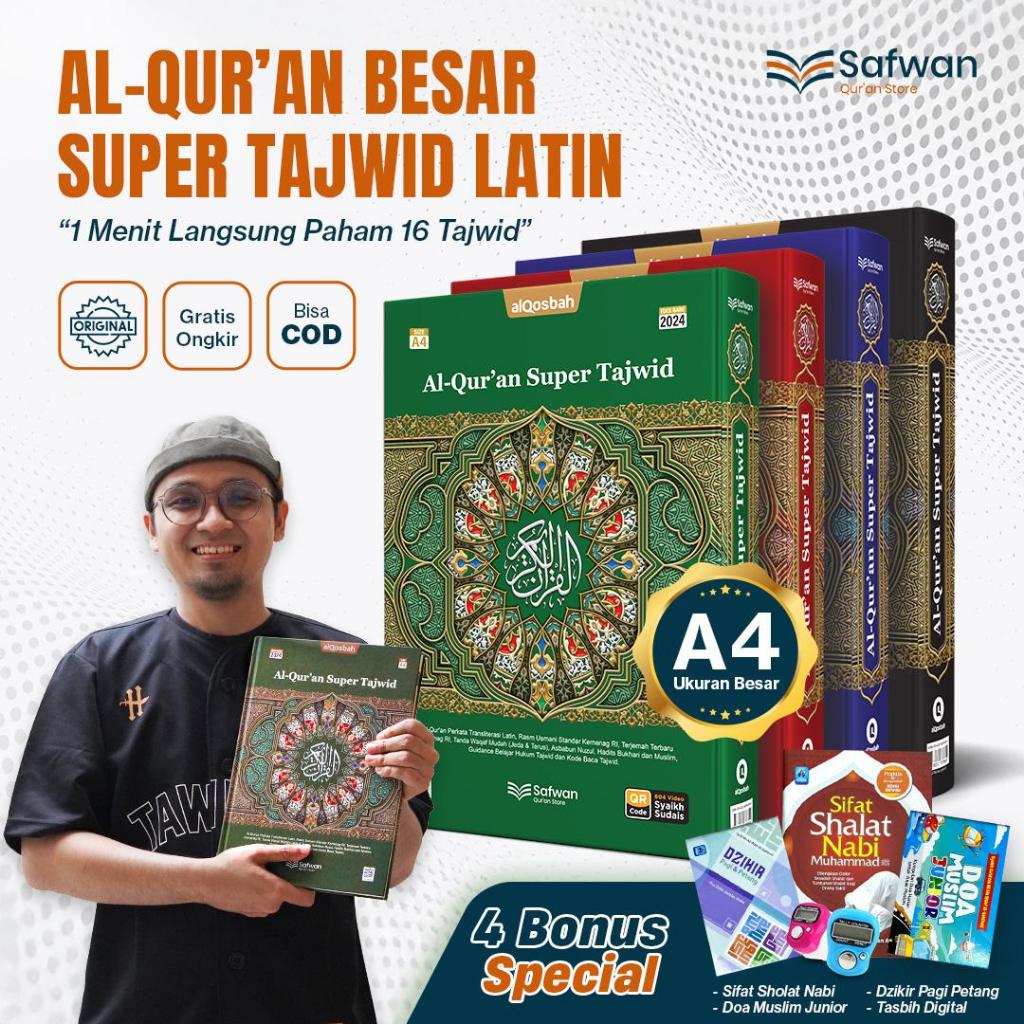 SLM7 Al Quran Besar Super Tajwid Dengan Kode Tajwid Warna Al-Quran Safwan Jumbo Belajar Tajwid Latin