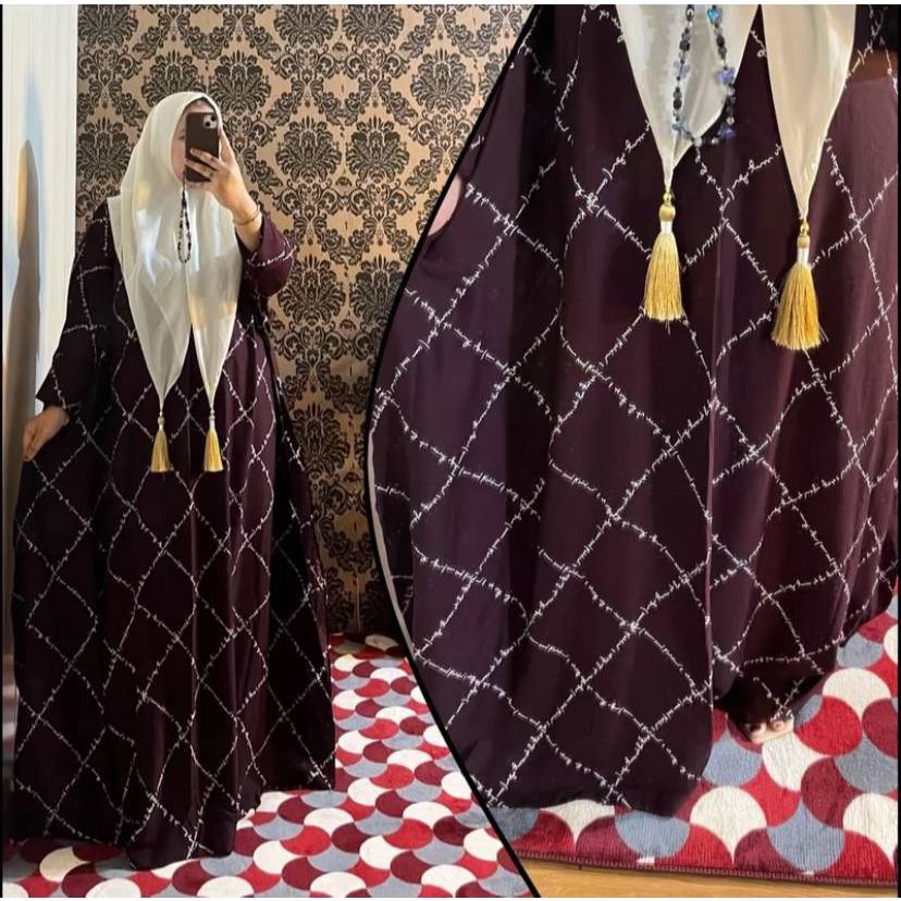 Kaftan Dayli Adiba Motif Arab Busui Rayon Twill Ori Pekalongan Original Gamis Abaya Kaftan