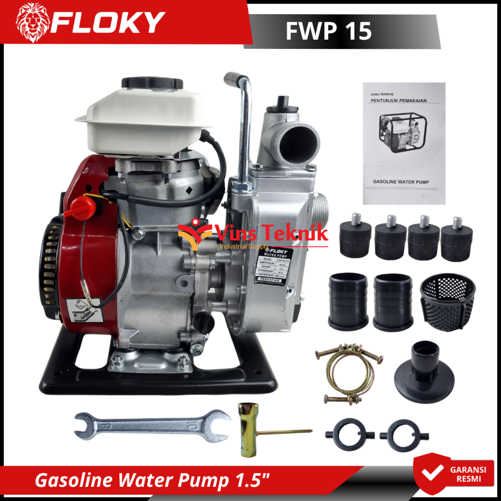 Mesin Pompa Air Bensin 1.5Inch Pompa irigasi Alkon 4Tak FLOKY FWP 15