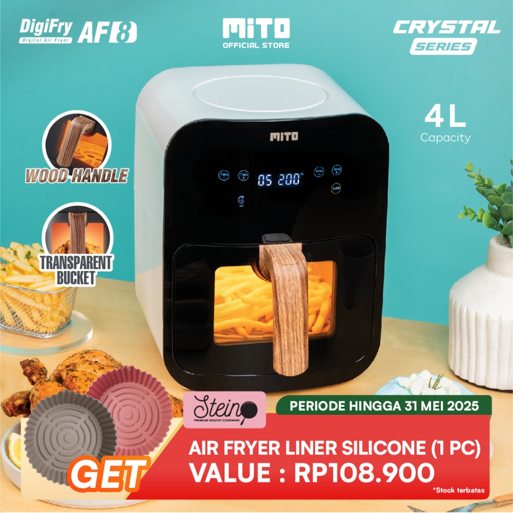 Mito AF8 Crystal Series Air Fryer - Penggorengan Tanpa Minyak
