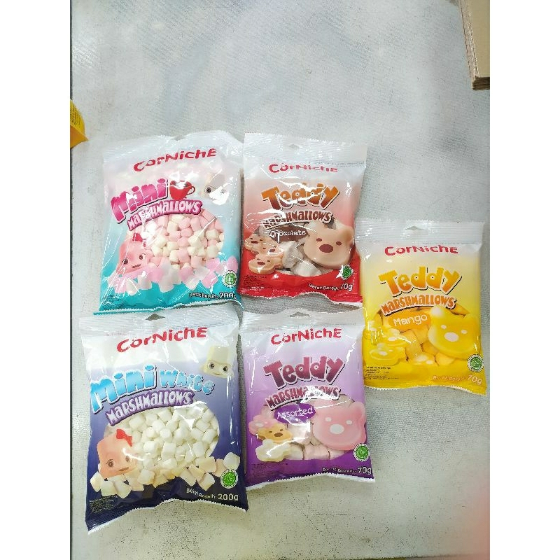 

Camilan / Snack / Makanan Ringan Marshmallows Import Corniche Teddy 70 Gr Fruity ( Chocolate, Mango, Assorted, Mini White ), 120 Gr ( Mega Marshmallow, Snow White Mega ), 200 Gr ( Tiny Pink, White, Mini )