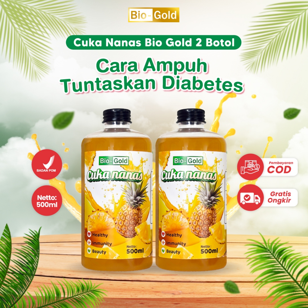 

Paket 2 Botol Cuka Nanas Bio Gold Fermentasi Nanas Kontrol kadar kolesterol & Menekan lonjakan gula