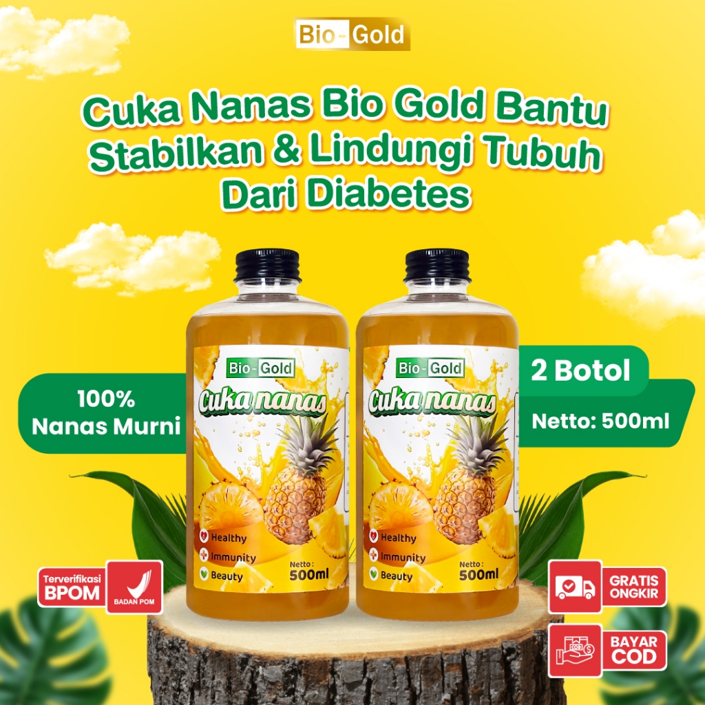 

Cuka Nanas Bio Gold Fermentasi Nanas Obat Diabetes Alami Dapat Menurunkan Kadar Gula Darah 500ml