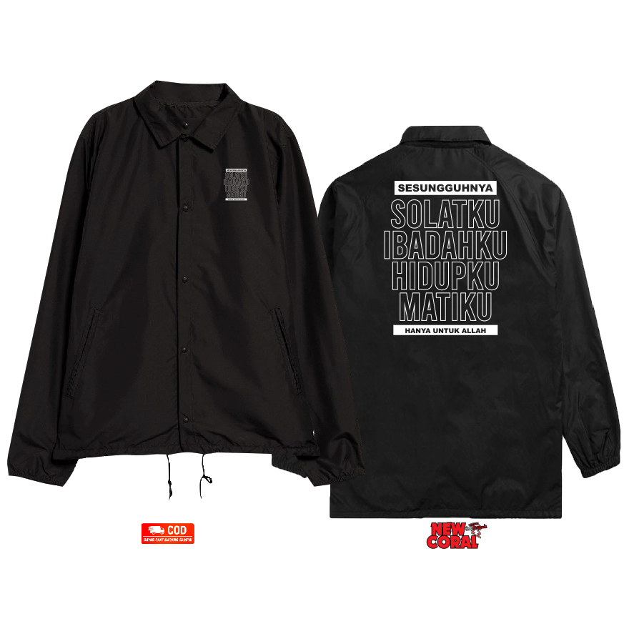 Jaket coach windbreaker Islam Muslim Quotes Kata-kata bahan waterproof kualitas distro termurah