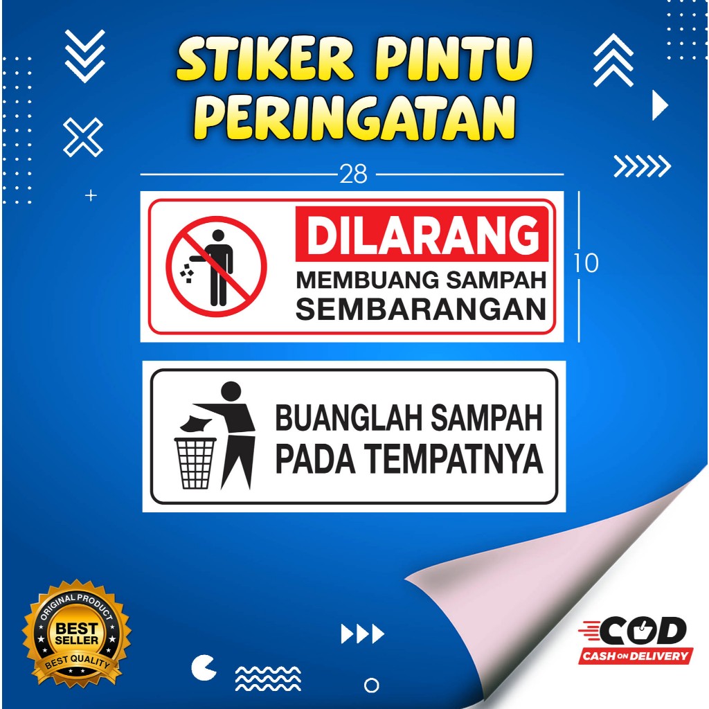 

Stiker Peringatan Kebersihan | Sticker Petunjuk | DILARANG BUANG SAMPAH - JAGA KEBERSIHAN