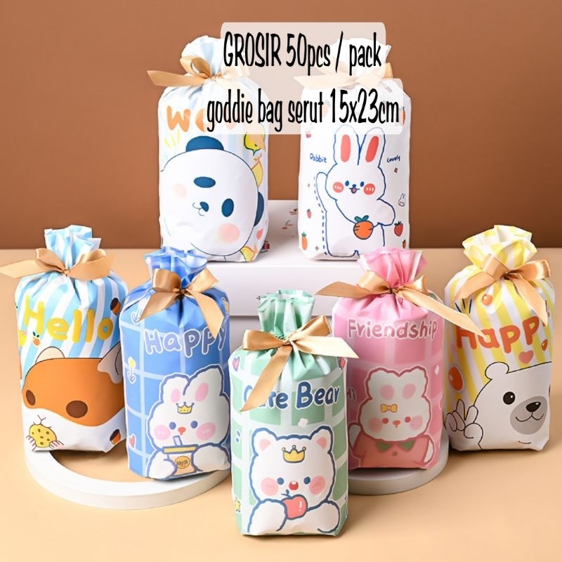 

GROSIR 50PCS / PACK GODDIE SERUT 15X23CM KEMASAN HADIAH MOTIF LUCU