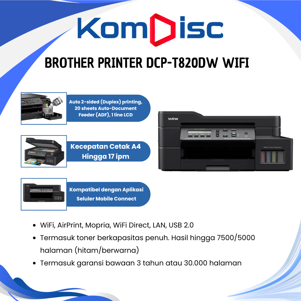 BROTHER PRINTER DCP-T820DW WIFI